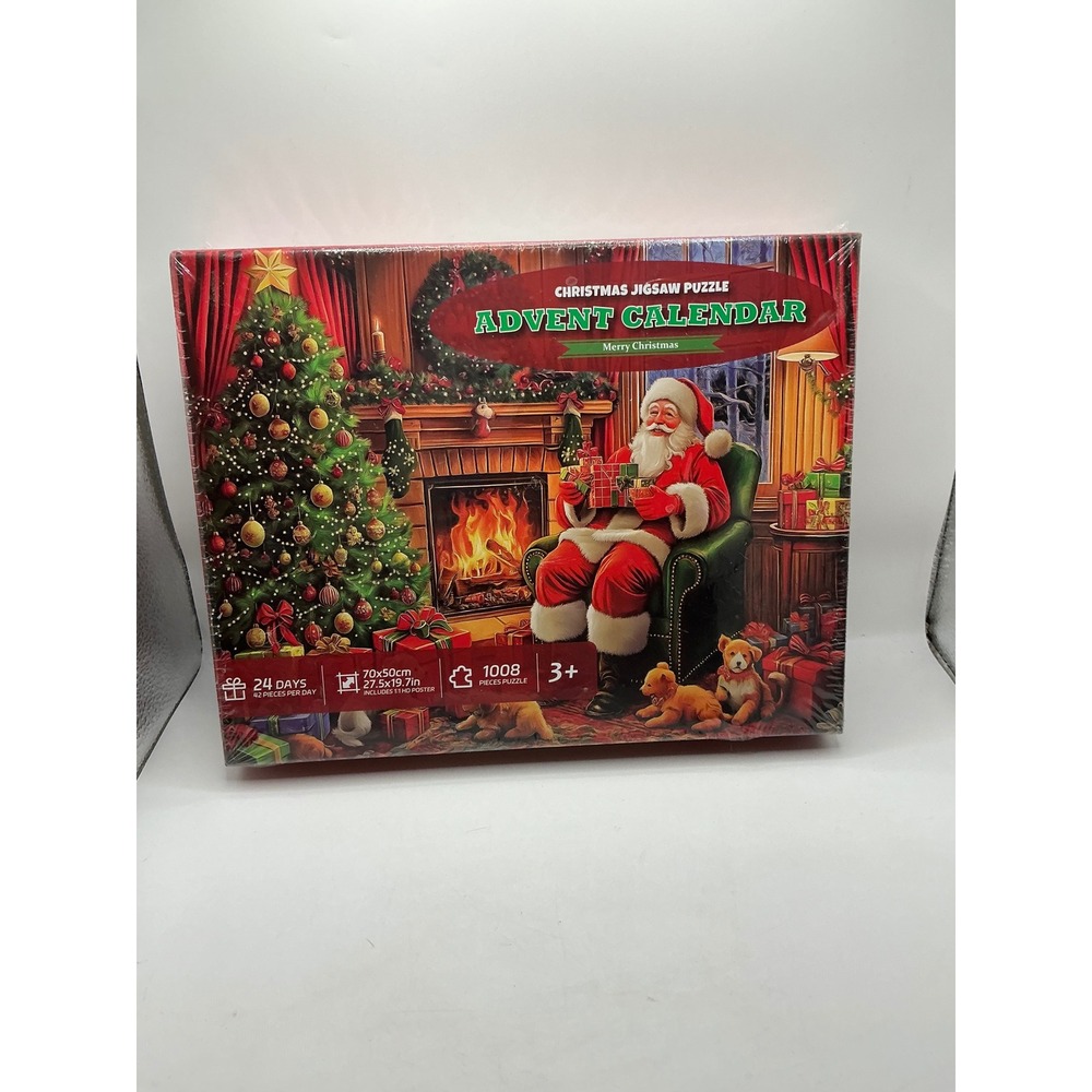 Christmas Jigsaw Puzzle Advent Calendar 1008 Pieces 24 Days Santa Holiday Scene